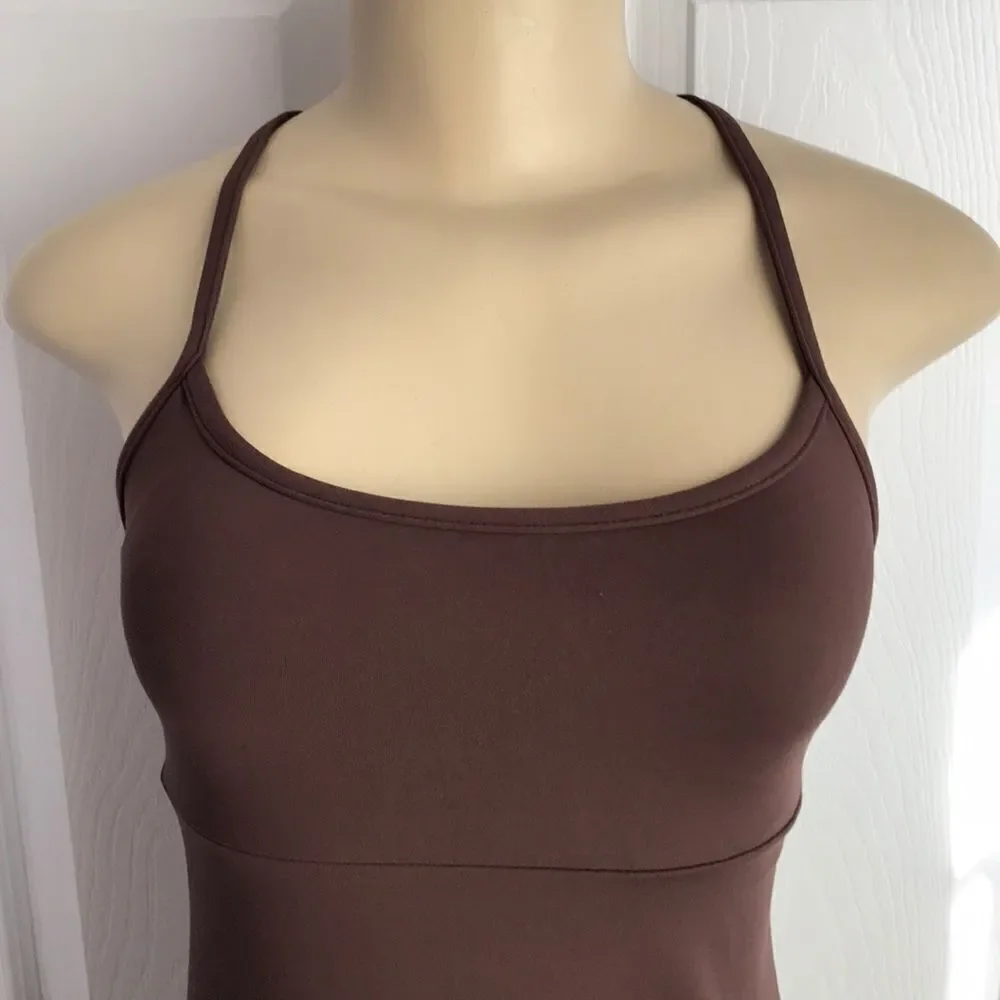 Athleta Swimdress Dress Skirt Swimsuit XXS Brown